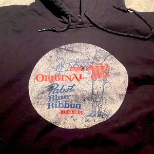 PABST BLUE RIBBON Hoodie XL PBR Hooded Sweatshirt Vintage Design NEW XL READ;)